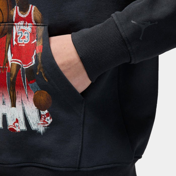Flight Fleece 23 Michael Pullover Mens Hoodie (Black/Red)