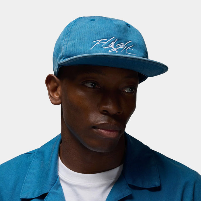 Flight Pro Unstructured 5 Panel Cap Mens Hat (Blue/White)