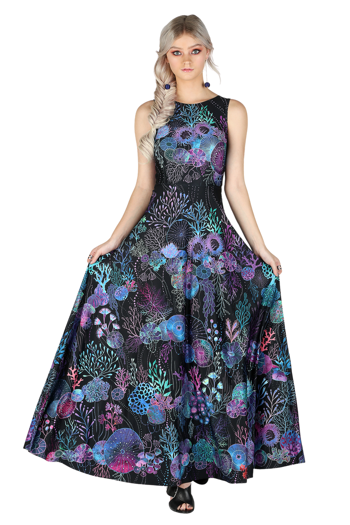 Floral Coral Princess Maxi Dress