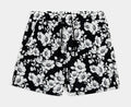 Florals Hybrid Mens Shorts (Black/White)