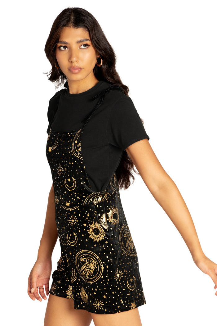 BlackMilk Clothing - Fortune Teller Velvet Tie Playsuit