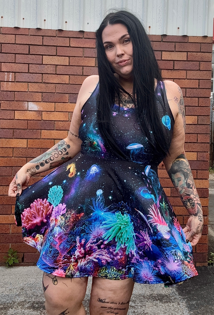 Friends Not Anemones Reversible Skater Dress