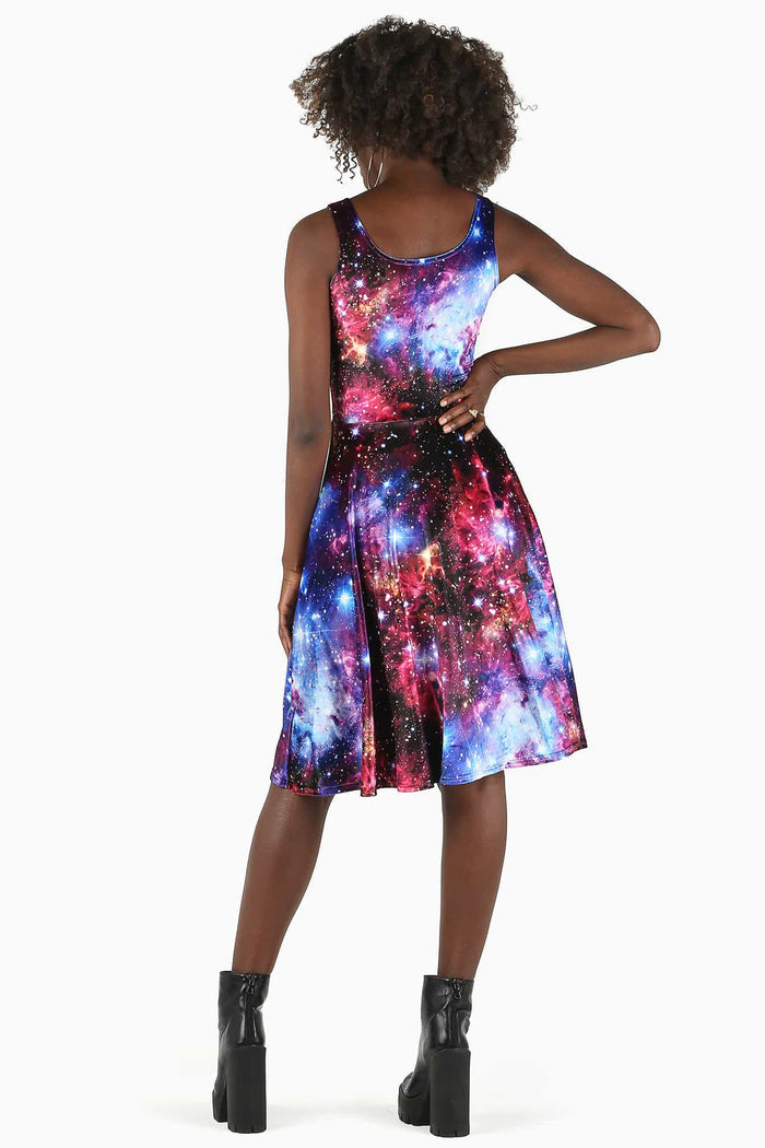 Galaxy Amethyst Velvet Pocket Midi Dress