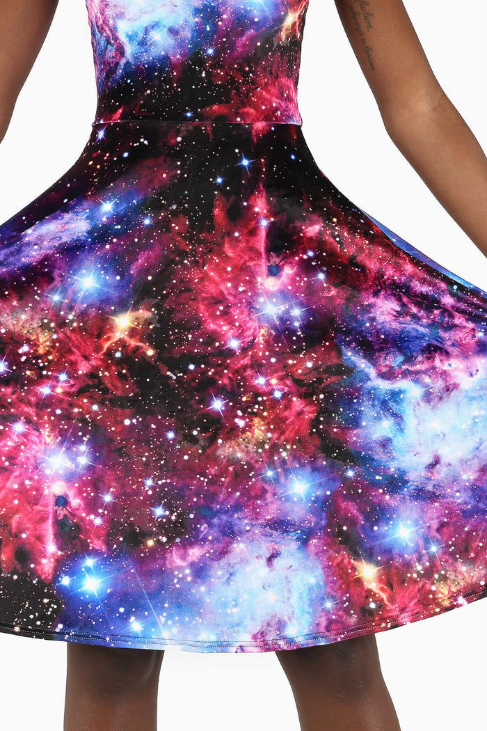 Galaxy Amethyst Velvet Pocket Midi Dress
