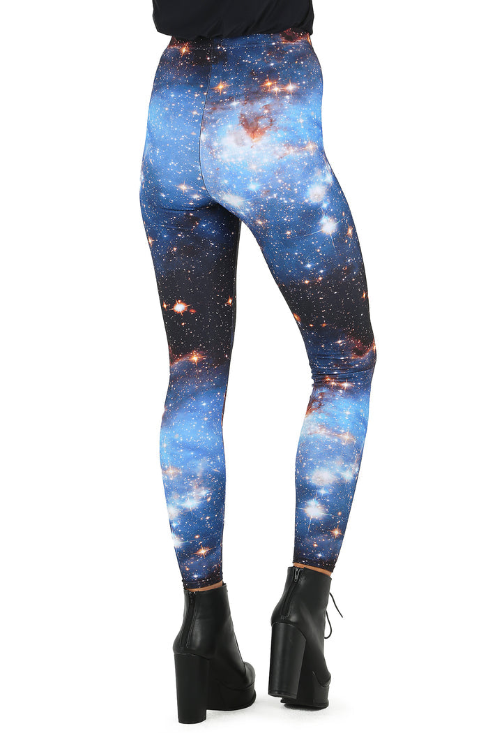 BlackMilk Clothing - Blue Galaxy Toastie High Waisted Leggings