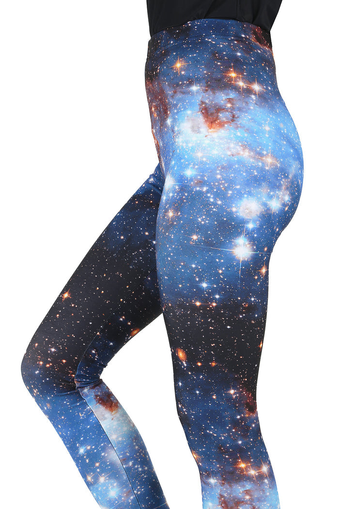 BlackMilk Clothing - Blue Galaxy Toastie High Waisted Leggings