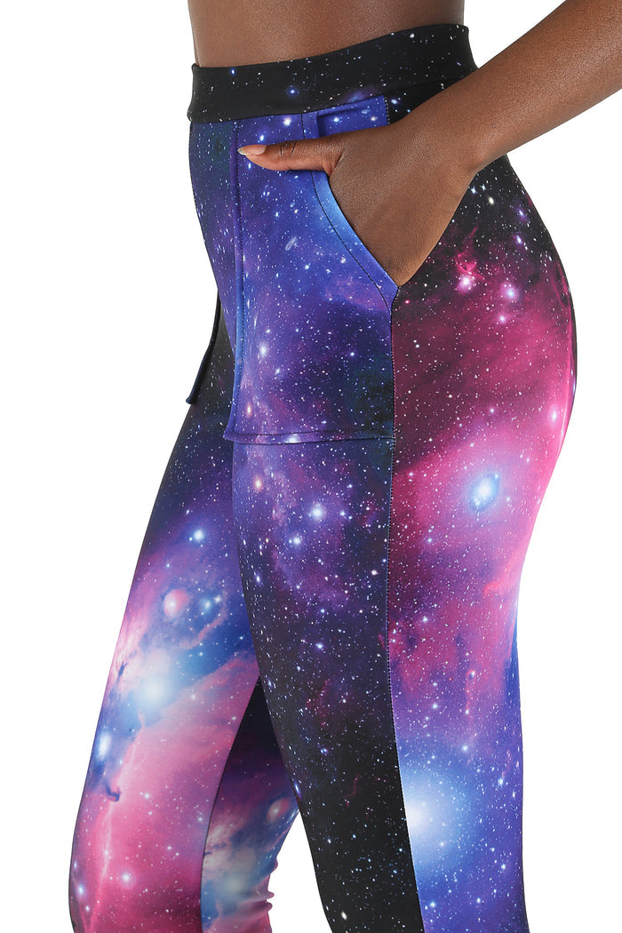 BlackMilk Clothing - Purple Galaxy Cuffed Pants