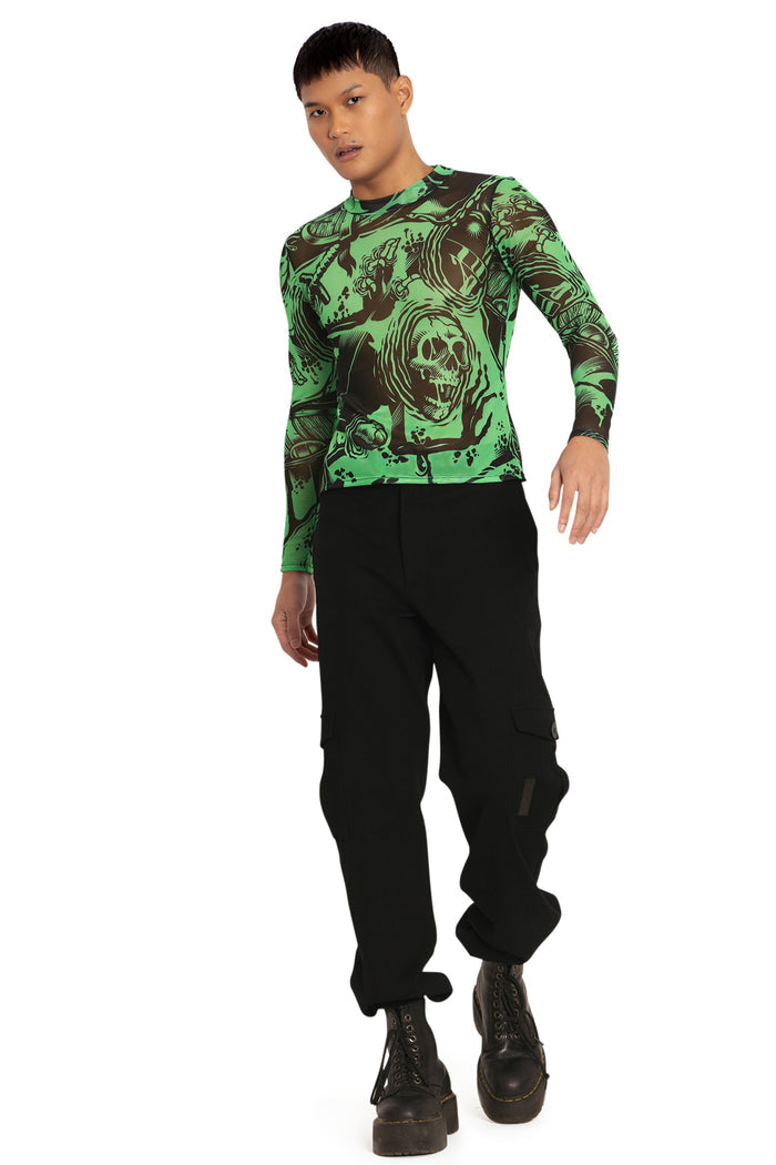 BlackMilk Clothing x Dungeons & Dragons - Gelatinous Cube Sheer High Neck Long Sleeve Top - Dungeons & Dragons Merchandise - Collaboration apparel - Licenced.