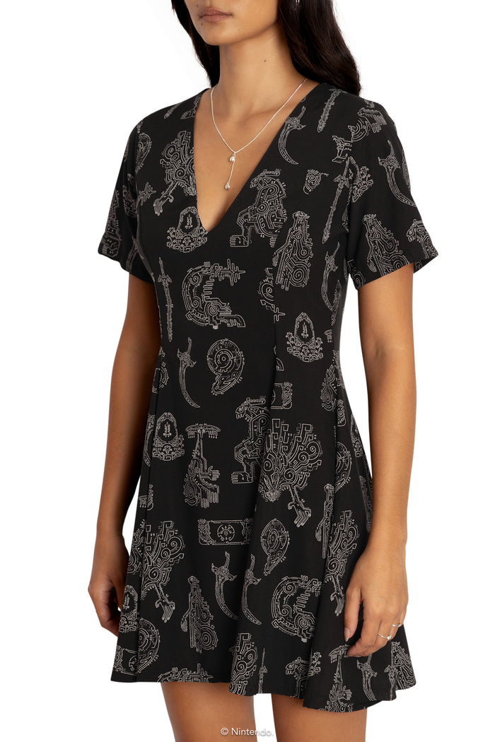 BlackMilk Clothing x Nintendo The Legend Of Zelda - Geoglyphs Evil V Dress - The Legend of Zelda Merchandise - Collaboration apparel - Licenced.
