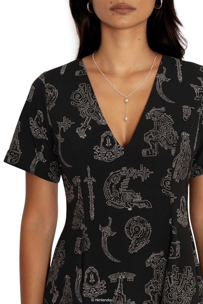 BlackMilk Clothing x Nintendo The Legend Of Zelda - Geoglyphs Evil V Dress - The Legend of Zelda Merchandise - Collaboration apparel - Licenced.