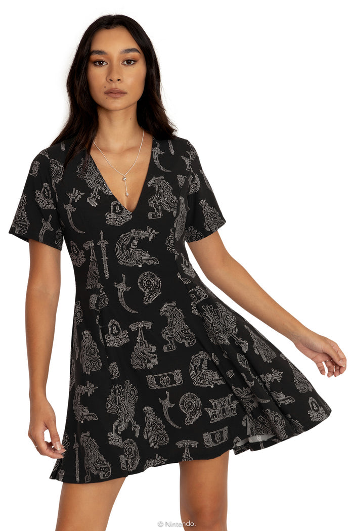 BlackMilk Clothing x Nintendo The Legend Of Zelda - Geoglyphs Evil V Dress - The Legend of Zelda Merchandise - Collaboration apparel - Licenced.