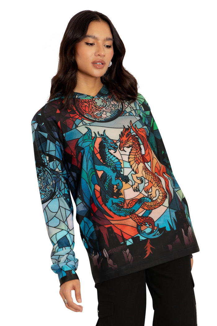BlackMilk Clothing - Glass Dragons Hoodie Sweater
