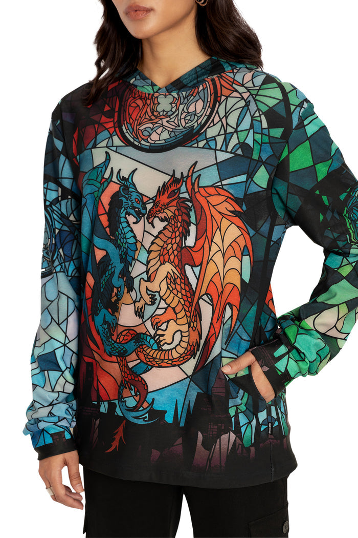 BlackMilk Clothing - Glass Dragons Hoodie Sweater