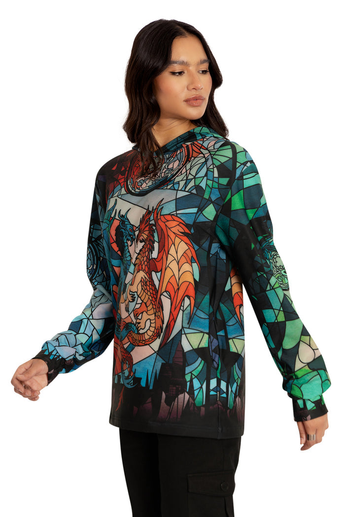 BlackMilk Clothing - Glass Dragons Hoodie Sweater
