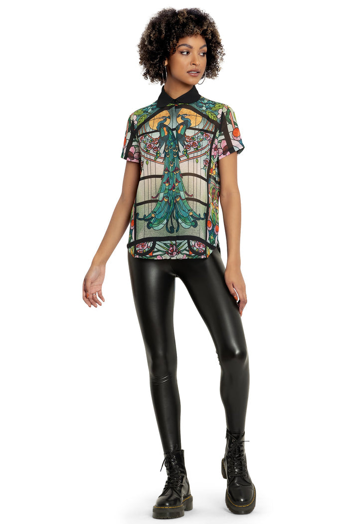 BlackMilk Clothing - Glass Garden Button Up Shirt