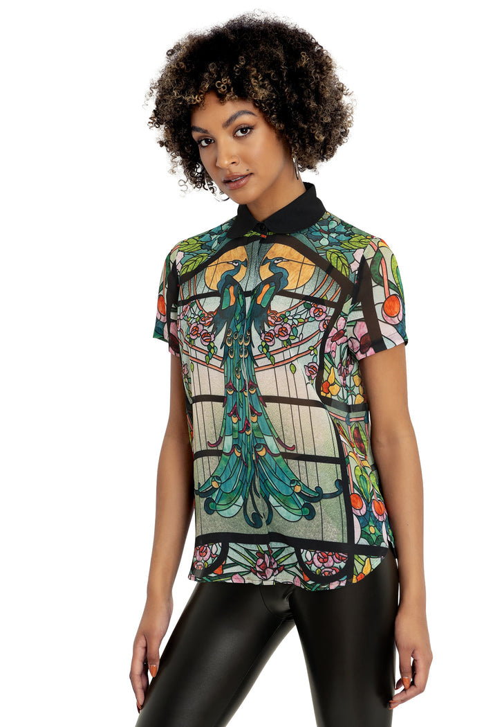 BlackMilk Clothing - Glass Garden Button Up Shirt