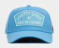Good At Being Bad Trucker Mens Hat (Blue/White)