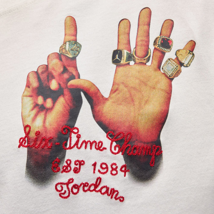 Graphic 6 Rings Womens Short Sleeve Shirt (White)