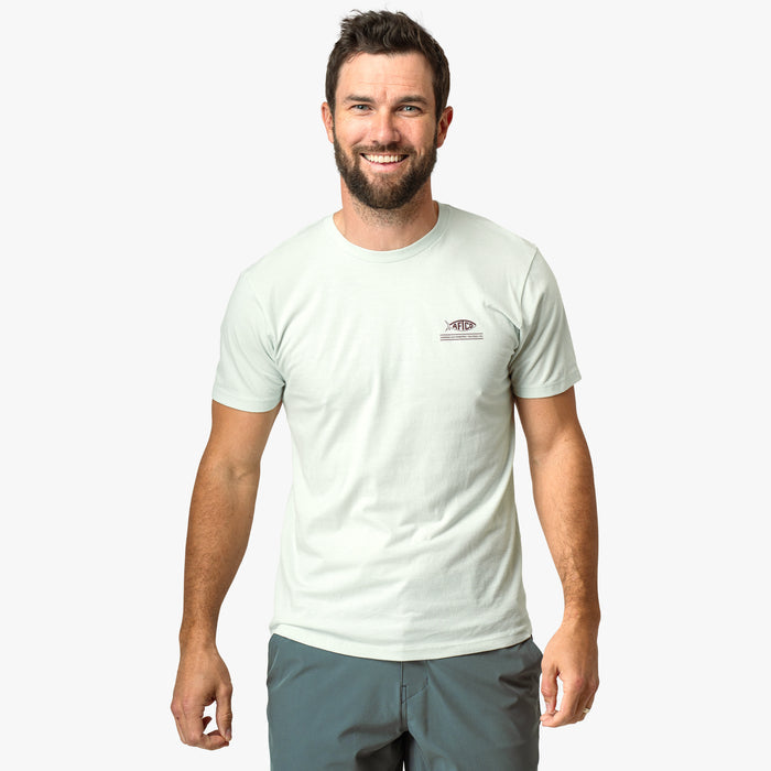 Seafoam Heather $Model is 6'0" 182lbs Size M$