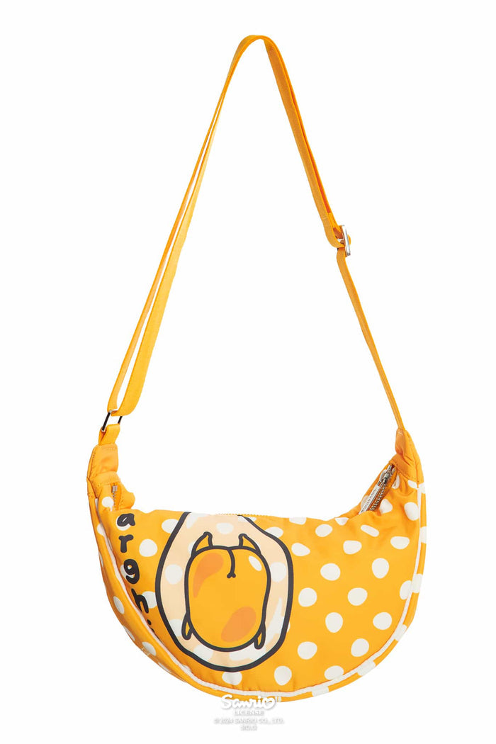 Gudetama Merchandise - Official Sanrio Products - Licensed Apparel - Kawaii Fashion - Yellow Polka Dot Crossbody Bag