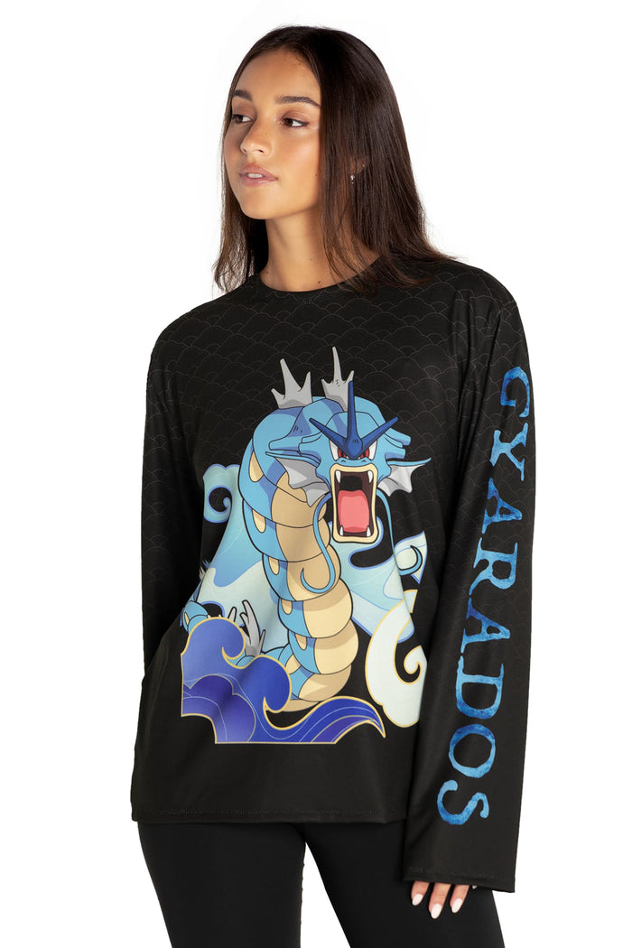 BlackMilk Clothing x Pokemon - Gyarados Long Sleeve Oversized Boyfriend Tee - Pokémon Merchandise - Collaboration apparel - Licenced.