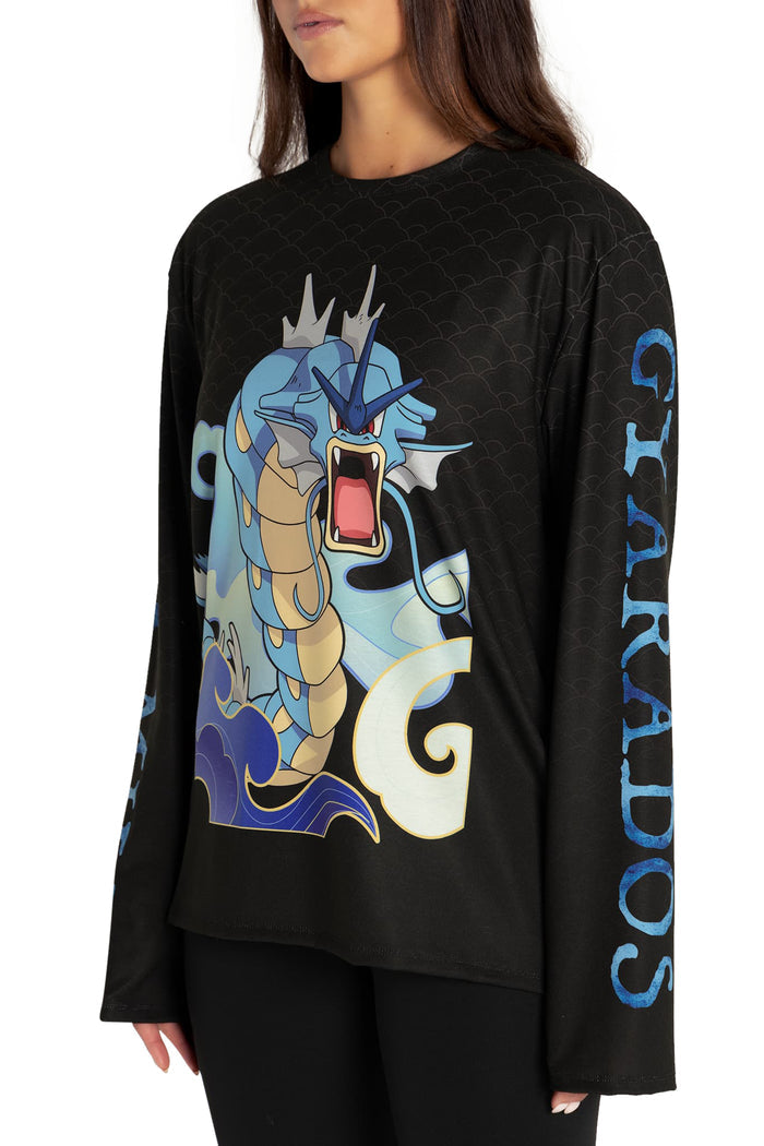 BlackMilk Clothing x Pokemon - Gyarados Long Sleeve Oversized Boyfriend Tee - Pokémon Merchandise - Collaboration apparel - Licenced.
