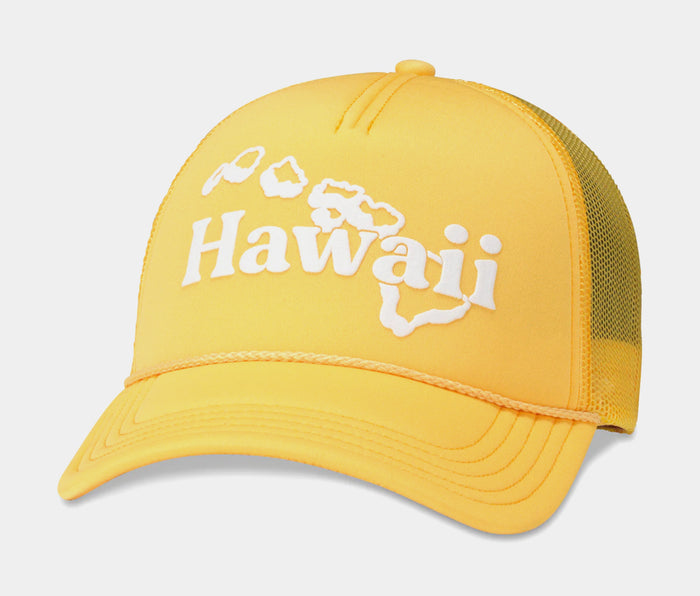 Hawaii Foamy Valin Snapback Mens Hat (Yellow)