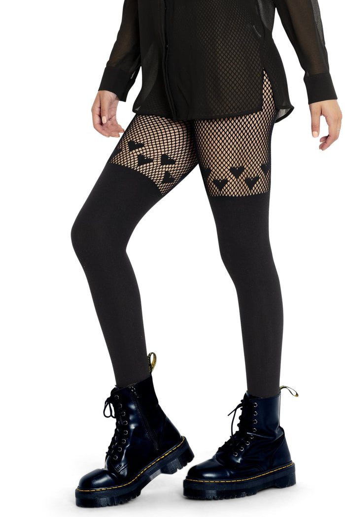 BlackMilk Clothing - Hearts Suspender Hosiery