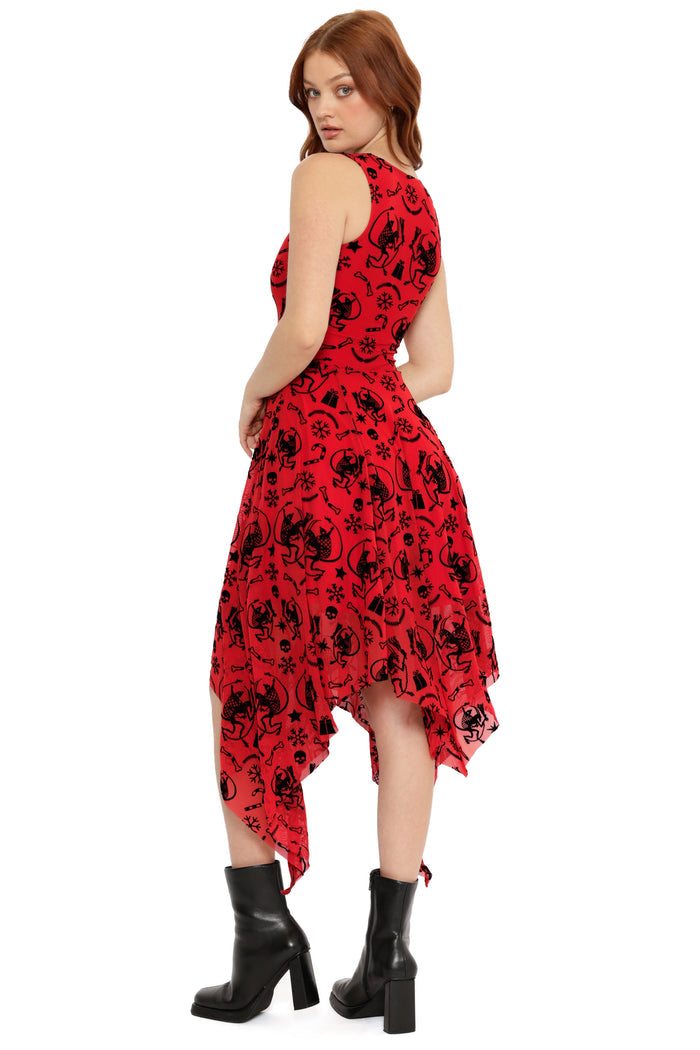 gothic christmas midi dress ho ho horror festive outfit
