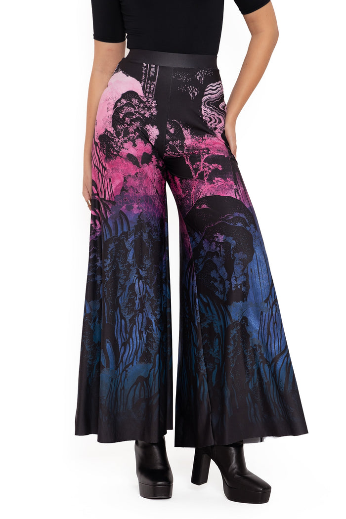 BlackMilk Clothing - hokusais waterfalls palazzo pants