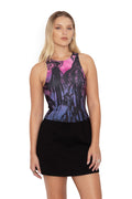 BlackMilk Clothing - hokusais waterfalls shelf bra racer top