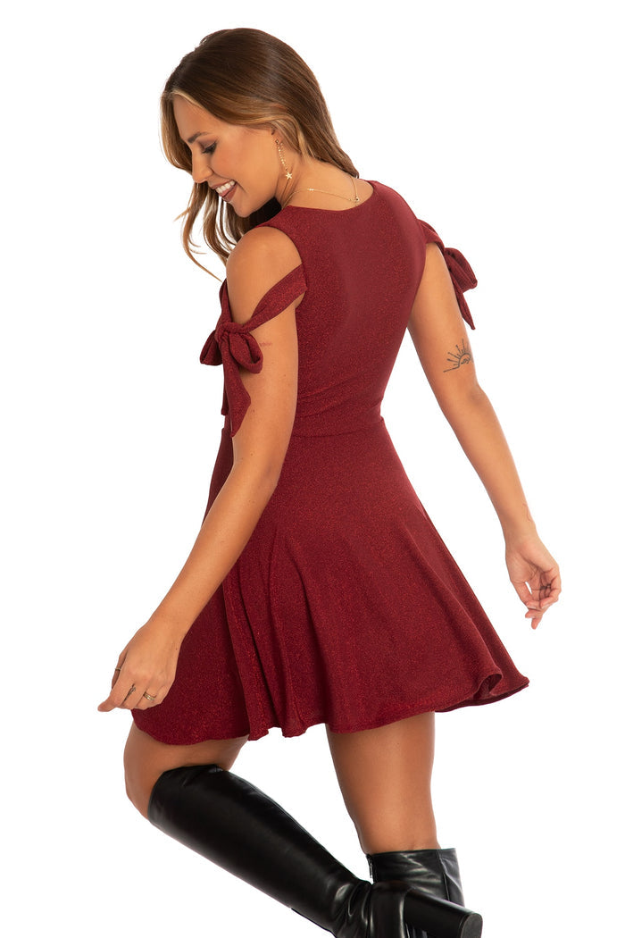 BlackMilk Clothing - Christmas Collection - Wreck The Halls - Holiday Party Bow Sleeve Dress