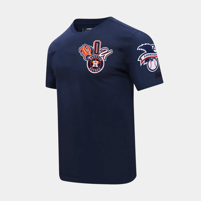 Houston Astros City Mens Short Sleeve Shirt (Navy/Orange)