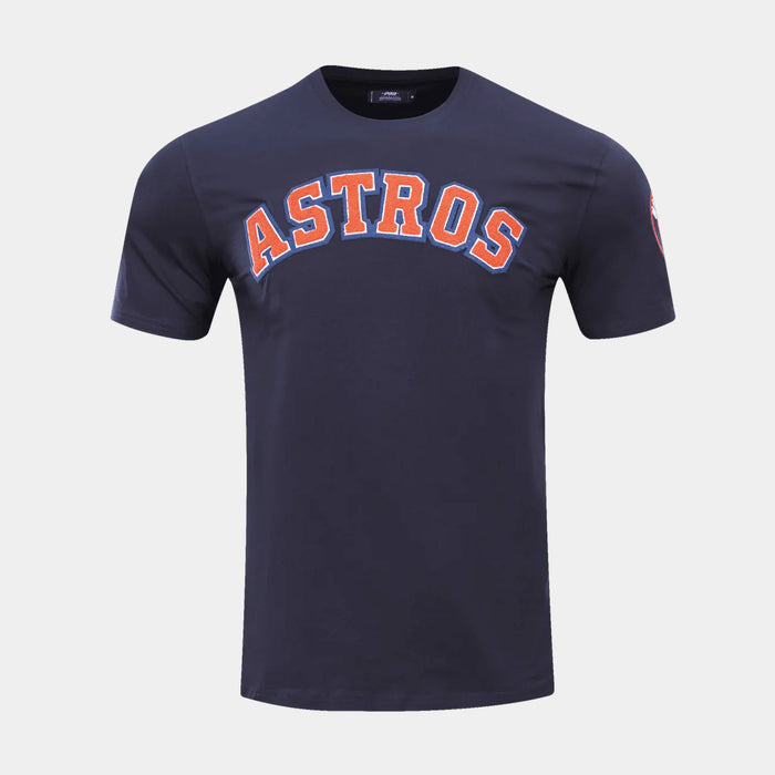 Houston Astros Classic Mens Short Sleeve Shirt (Navy/Orange)
