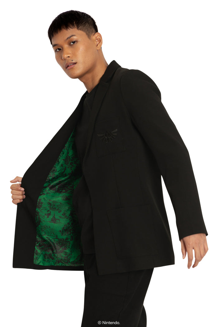 BlackMilk Clothing x Nintendo The Legend Of Zelda - The Legend Of Zelda Green Hyrule Map Blazer - The Legend of Zelda Merchandise - Collaboration apparel - Licenced.
