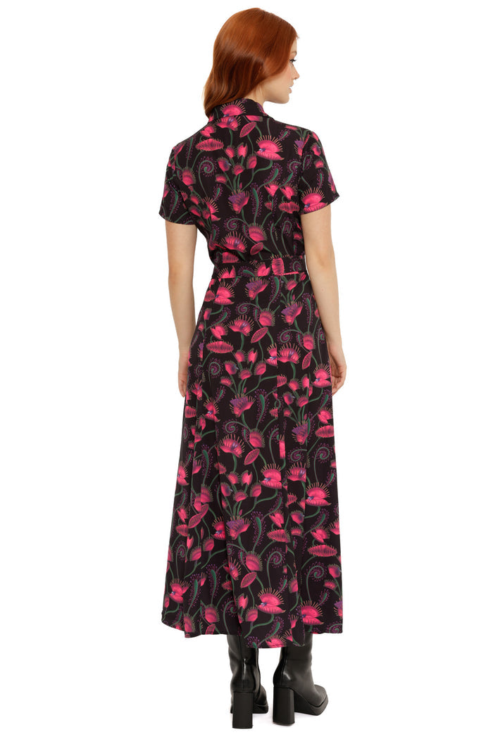 I Eat Flies Short Sleeve Maxi Shirt Dress