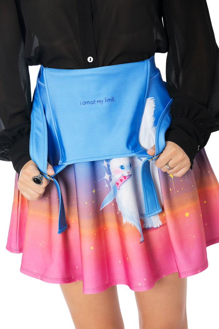 BlackMilk At My Limit apron dress in pink with pockets - Lora Zombie wearable art skater dress