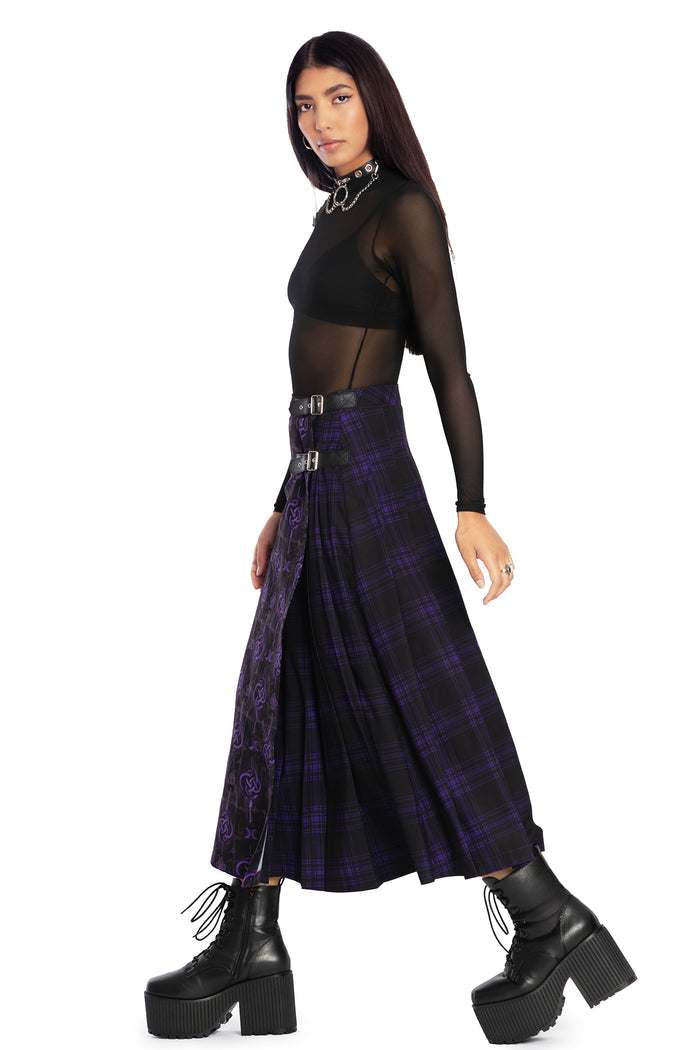 BlackMilk Clothing - Infinity Snake Midaxi Kilt Skirt