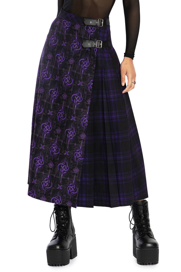 BlackMilk Clothing - Infinity Snake Midaxi Kilt Skirt