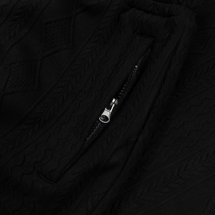 Jacquard Knit Joggers Mens Pants (Black)