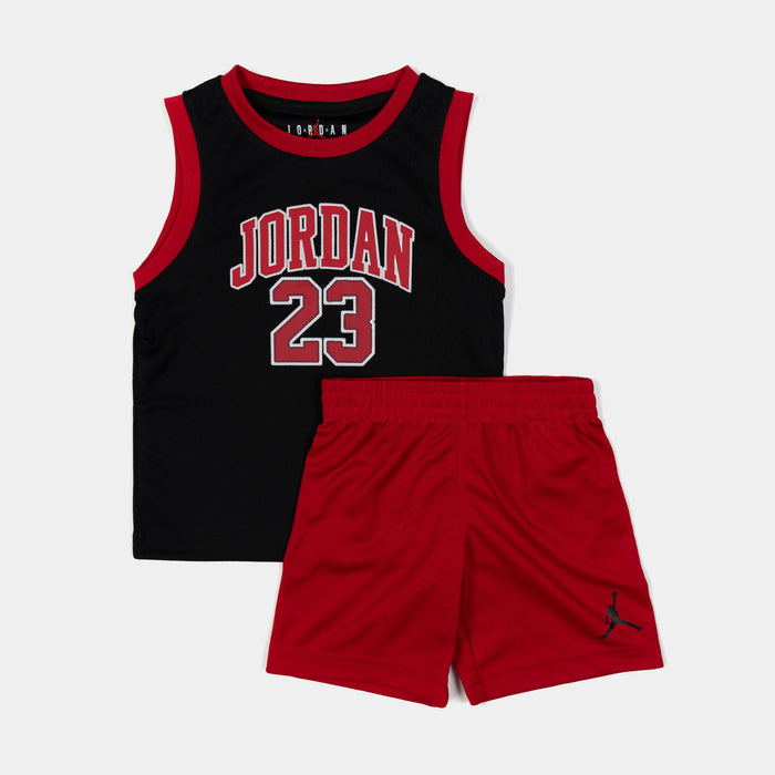 JDN 23 Shorts Infant Toddler Set (Black/Red)