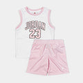 JDN 23 Shorts Infant Toddler Set (Pink/White)