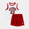 JDN 23 Shorts Infant Toddler Set (Red/White)