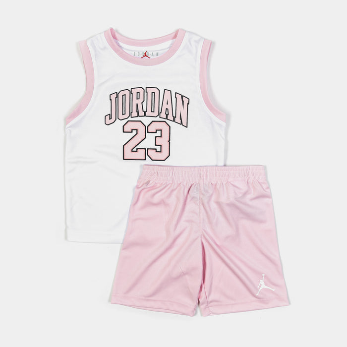 JDN 23 Shorts Preschool Set (Pink/White)