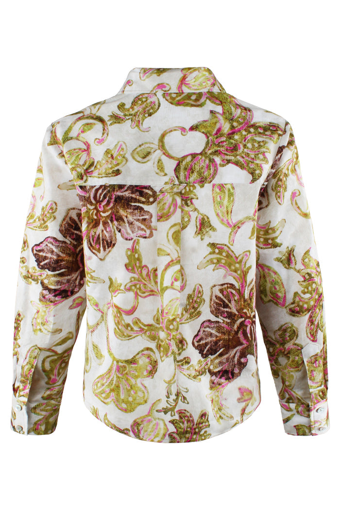 Joni Long Sleeve Popover Poplin Blouse, Fresco Floral Print