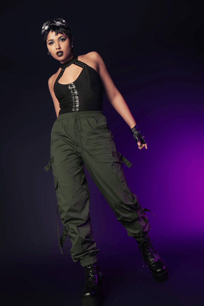 Jungle Green Strappy Comfy Cargo Pants