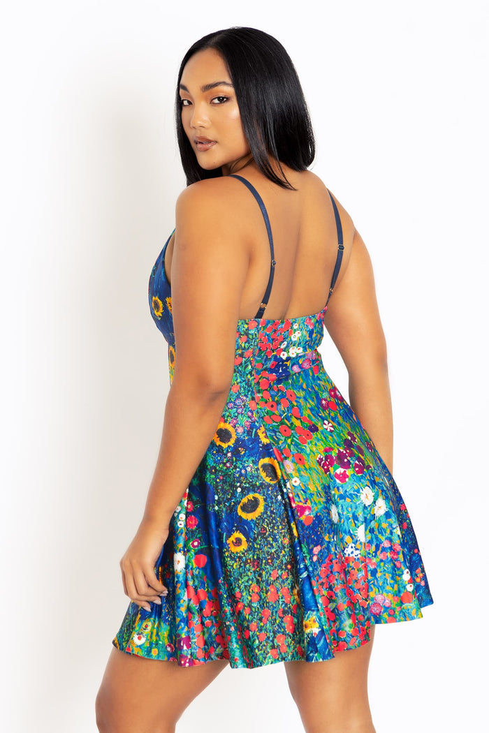 Klimt Collage Mini Strappy Dress