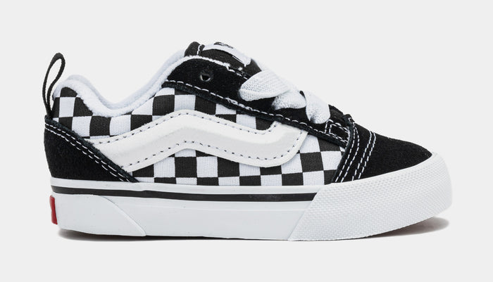 Knu Skool Elastic Infant Toddler Skate Shoes (Black/White)