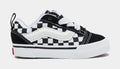 Knu Skool Elastic Infant Toddler Skate Shoes (Black/White)