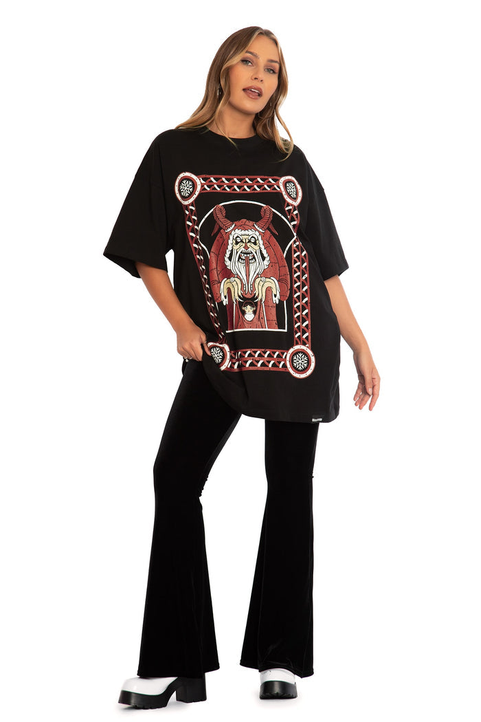 BlackMilk Clothing - Christmas Collection - Wreck The Halls - Krampus Posters Oversized Tee